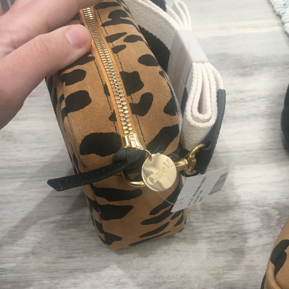 Clare V Midi Suede Leopard Sac Crossbody Clutch - Picture 6 of 13